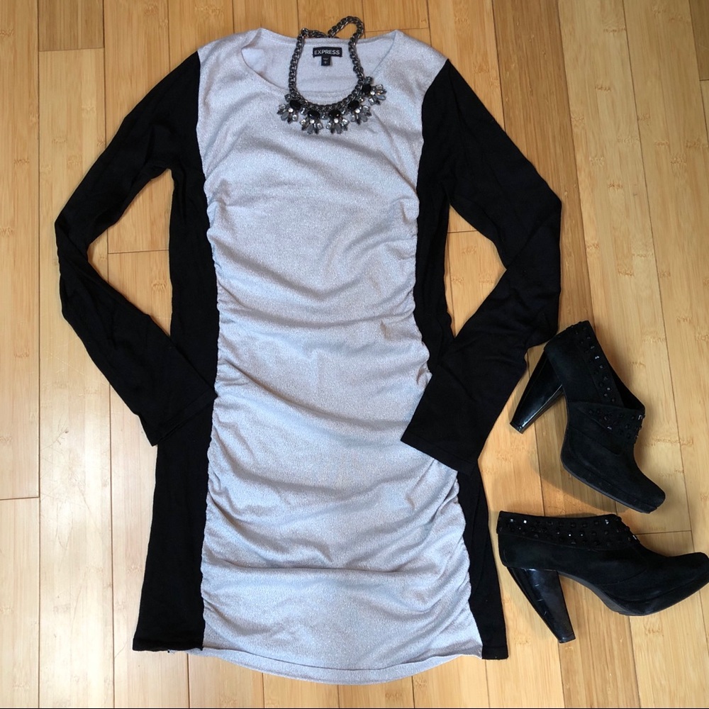 Express Ruched color block sweater dress / Large